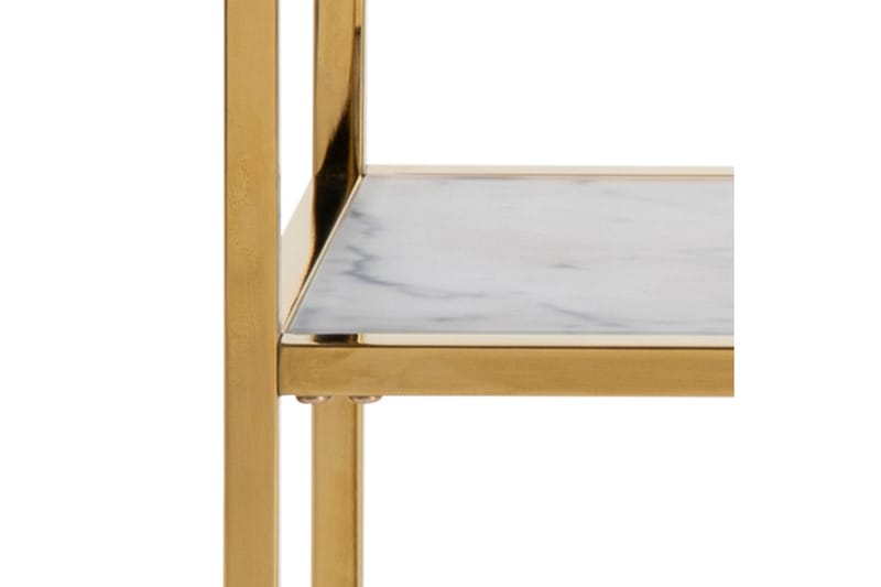 QUENSIMO Konsollbord 80 cm Glas/Vit/Guld - Hallbord - Bord - Avlastningsbord & konsolbord