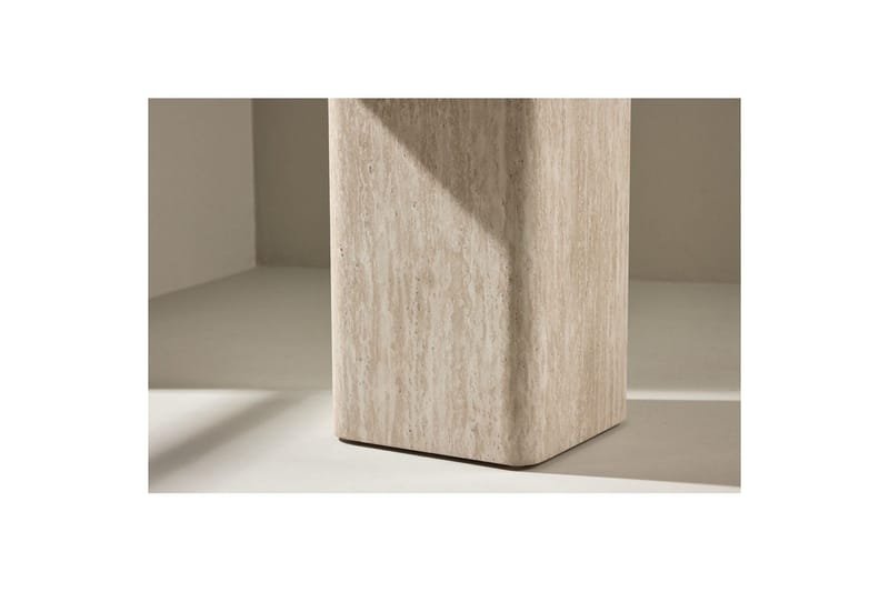 Qvart Kvadratiskt Soffbord i Sten med Rundade Hörn - Beige - Möbler - Vardagsrum - Soffbord & vardagsrumsbord - Soffbord