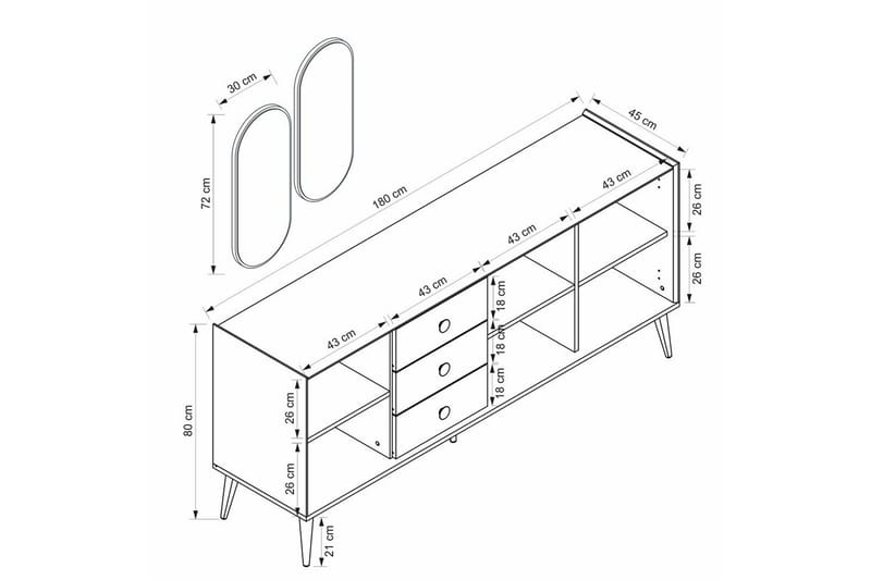 Ralor Konsollbord 180 cm - Vit - Möbler - Vardagsrum - Soffbord & vardagsrumsbord - Avlastningsbord & konsolbord