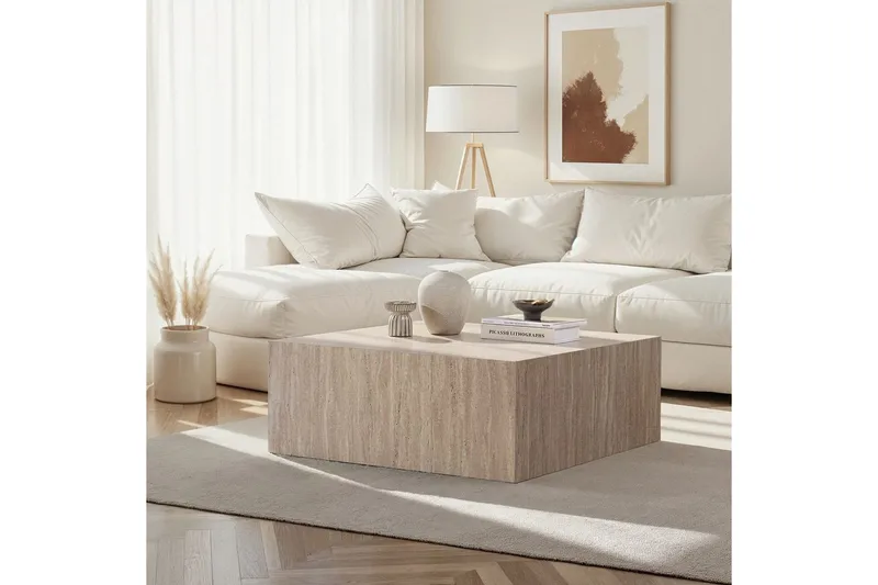 Rambabu Soffbord 90 cm - Gul/Brun - Möbler - Vardagsrum - Soffbord & vardagsrumsbord - Soffbord