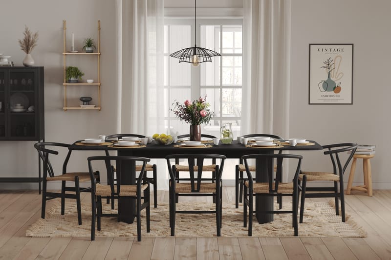 Kopparbo Matbord 180-240 cm Förlängningsbart - Svart trä - Möbler - Matplats - Matbord & köksbord