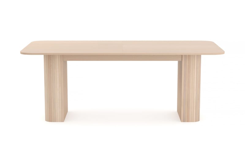 Kopparbo Matbord 200-260 cm Förlängningsbart med illäggsskiva, Vitlaserad Ek