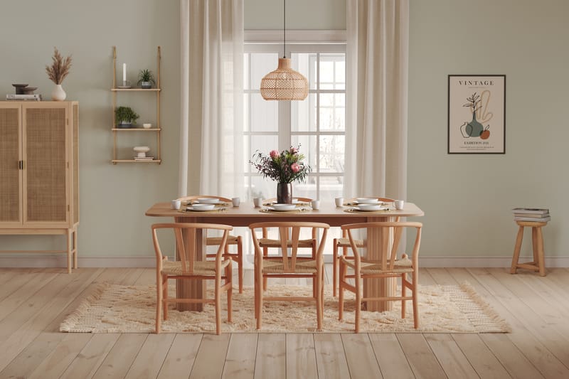Kopparbo Matbord 200 cm Natur - Ljust vitlaserat ekträ - Möbler - Matplats - Matbord & köksbord