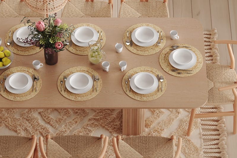 Kopparbo Matbord 200-260 cm Förlängningsbart med illäggsskiva - Vitlaserad Ek - Möbler - Matplats - Matbord & köksbord