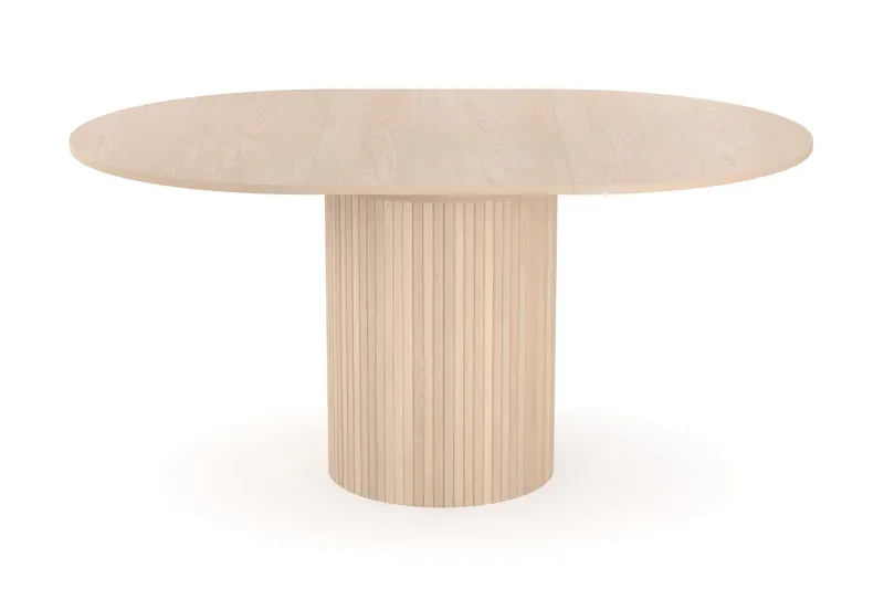 Kopparbo Ljust Runt Matbord 106 cm Förlängningsbart med illäggsskiva - Vitlaserat Ek / Trä - Möbler - Matplats - Matbord & köksbord