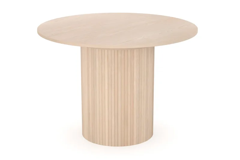 Kopparbo Ljust Runt Matbord 106 cm Förlängningsbart med illäggsskiva - Vitlaserat Ek / Trä - Möbler - Matplats - Matbord & köksbord