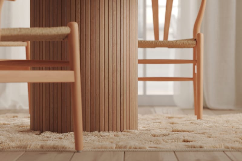 Kopparbo Ljust Runt Matbord 106 cm Förlängningsbart med illäggsskiva - Vitlaserat Ek / Trä - Möbler - Matplats - Matbord & köksbord