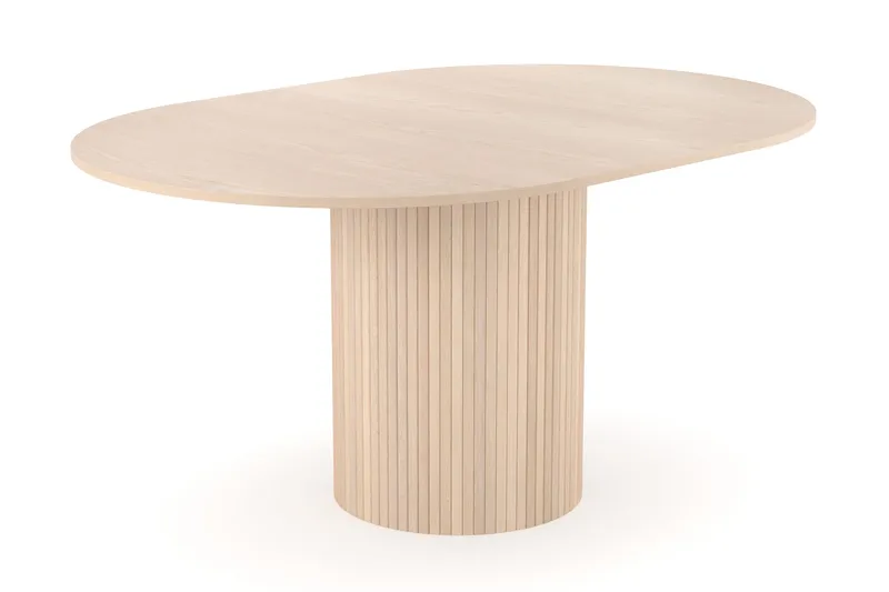 Kopparbo Ljust Runt Matbord 106 cm Förlängningsbart med illäggsskiva - Vitlaserat Ek / Trä - Möbler - Matplats - Matbord & köksbord