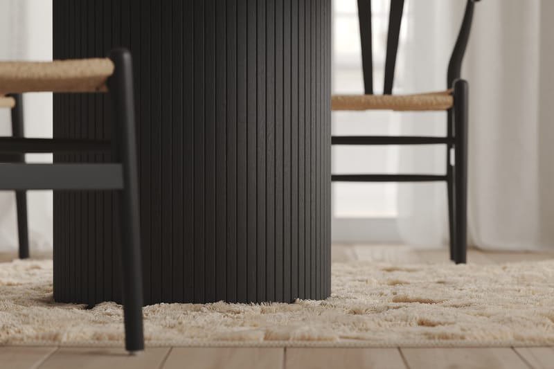 Kopparbo Matbord Runt 130 cm Svart Förlängningsbart - Svart trä - Möbler - Matplats - Matbord & köksbord
