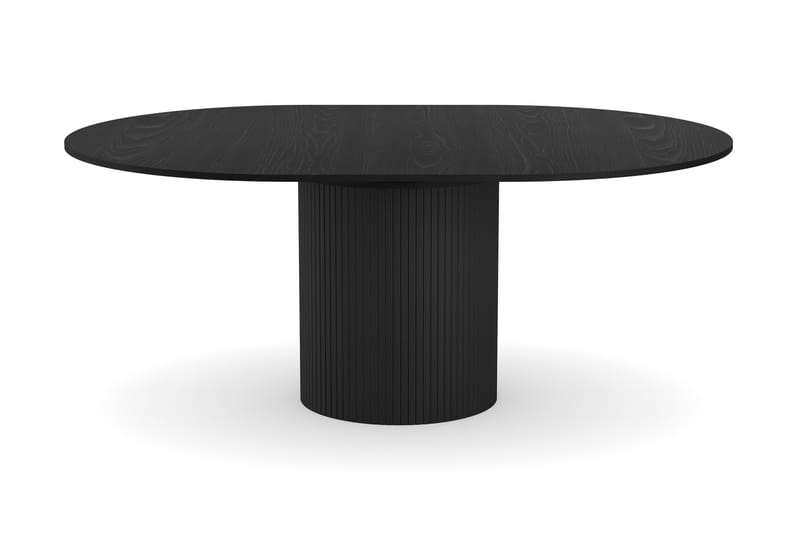 Kopparbo Matbord Runt 130 cm Svart Förlängningsbart - Svart trä - Möbler - Matplats - Matbord & köksbord