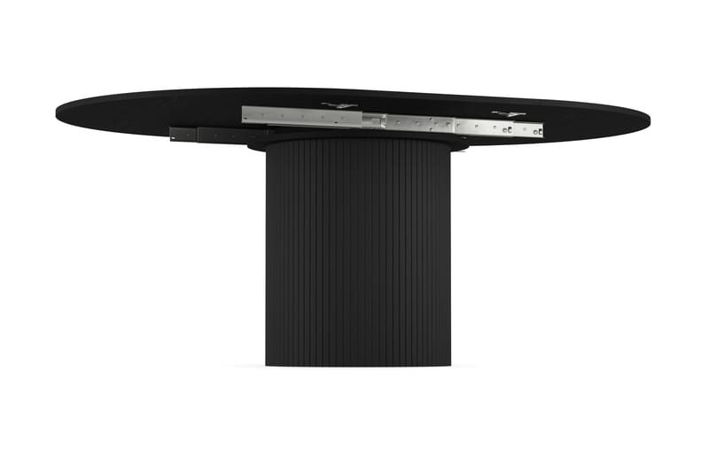 Kopparbo Matbord Runt 130 cm Svart Förlängningsbart - Svart trä - Möbler - Matplats - Matbord & köksbord