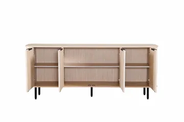 Kopparbo Ribbad Sideboard med Förvaring - Vitlaserad / Ljus Ek / Trä - Förvaring - Förvaringsmöbler - Skänkar & sideboards