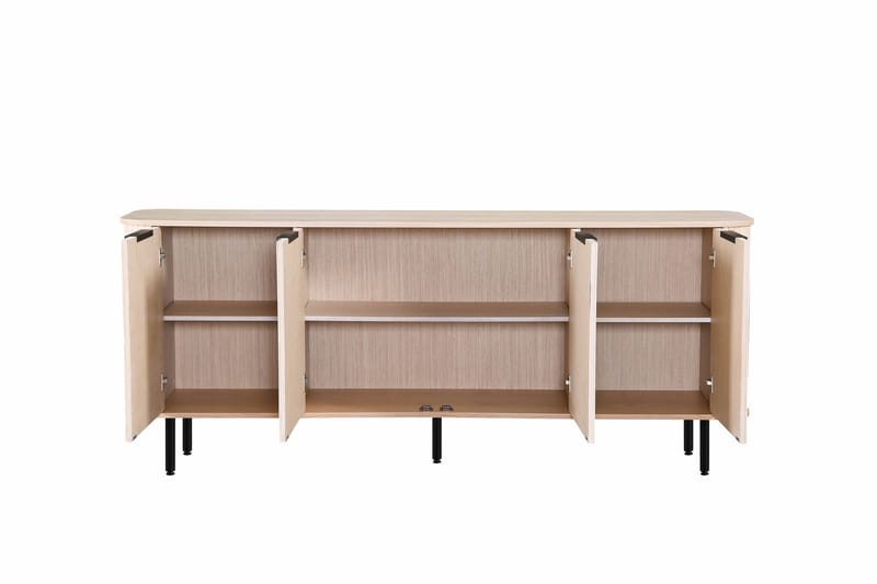 Kopparbo Ribbad Sideboard med Förvaring - Vitlaserad / Ljus Ek / Trä - Förvaring - Förvaringsmöbler - Skänkar & sideboards