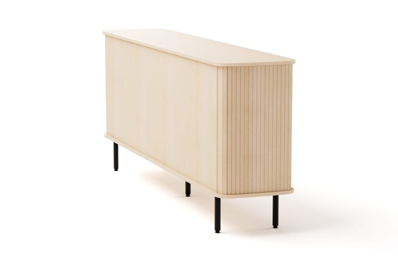 Kopparbo Ribbad Sideboard med Förvaring - Vitlaserad / Ljus Ek / Trä - Förvaring - Förvaringsmöbler - Skänkar & sideboards