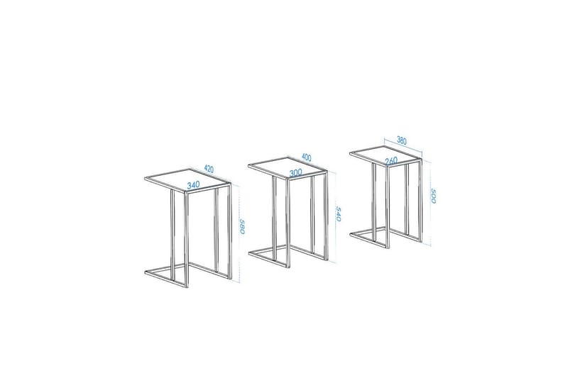 Ransdorp Satsbord 42 cm - Svart - Möbler - Vardagsrum - Soffbord & vardagsrumsbord - Satsbord
