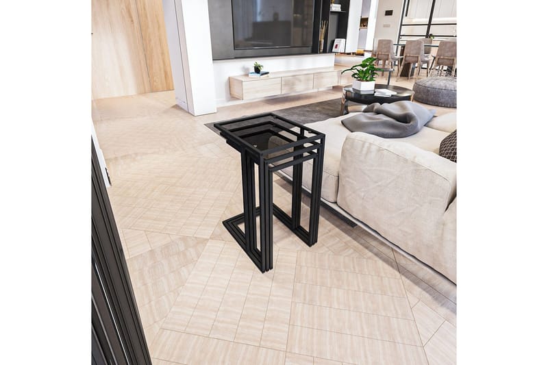 Ransdorp Satsbord 42 cm - Svart - Möbler - Vardagsrum - Soffbord & vardagsrumsbord - Satsbord