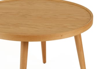 Ranvik 80 cm Runt Soffbord med Upphöjd Kant i Ek - Brun - Möbler - Vardagsrum - Soffbord & vardagsrumsbord - Soffbord