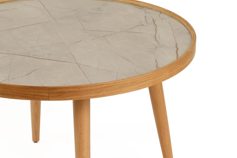 Ranvik Soffbord 80x48x80 cm - Ek och grå marmor - Möbler - Vardagsrum - Soffbord & vardagsrumsbord - Soffbord