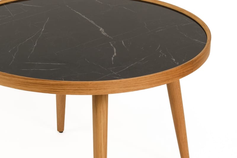 Ranvik Soffbord 80x48x80 cm - Ek och svart marmor - Möbler - Vardagsrum - Soffbord & vardagsrumsbord - Soffbord