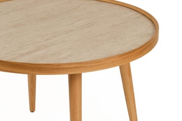 Ranvik Soffbord 80x48x80 cm - Ek och travertin - Möbler - Vardagsrum - Soffbord & vardagsrumsbord - Soffbord