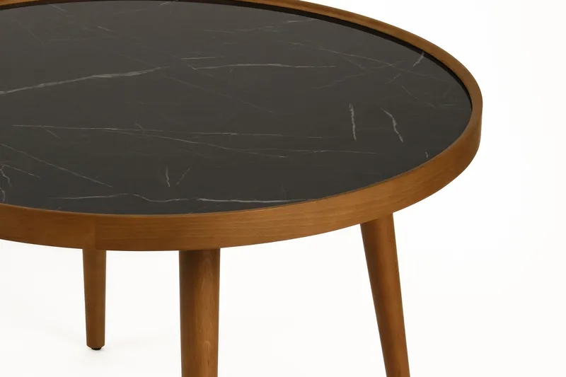 Ranvik Soffbord 80x48x80 cm - Valnöt och svart marmor - Möbler - Vardagsrum - Soffbord & vardagsrumsbord - Soffbord