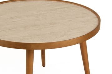 Ranvik Soffbord 80x48x80 cm - Valnöt och travertin - Möbler - Vardagsrum - Soffbord & vardagsrumsbord - Soffbord