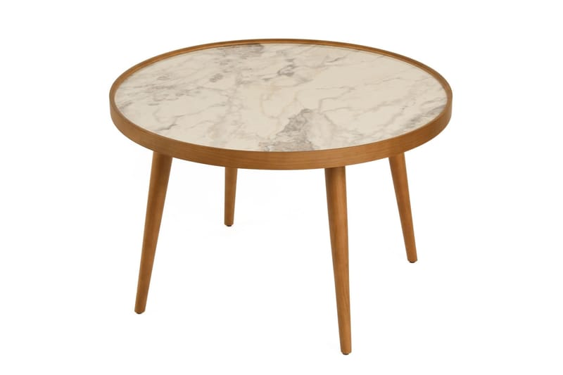 Ranvik Soffbord 80x48x80 cm - Valnöt och vit marmor - Möbler - Vardagsrum - Soffbord & vardagsrumsbord - Soffbord
