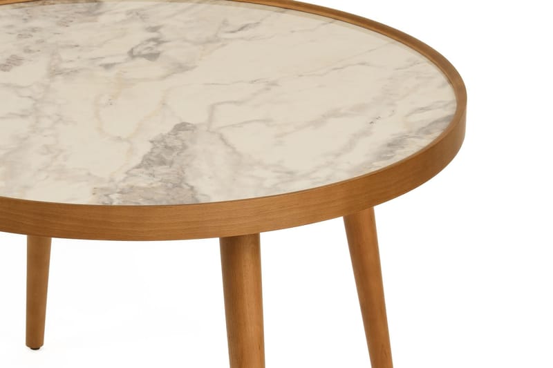 Ranvik Soffbord 80x48x80 cm - Valnöt och vit marmor - Möbler - Vardagsrum - Soffbord & vardagsrumsbord - Soffbord