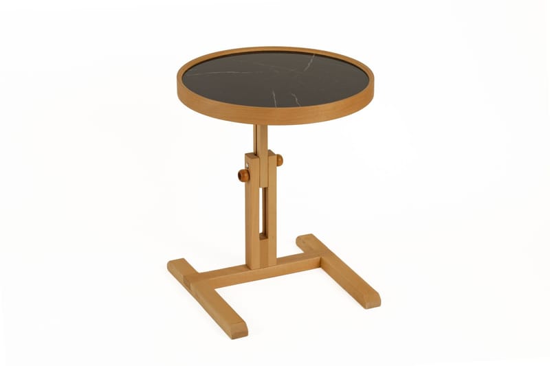 Ravlen Sidobord 40x43x40 cm - Ek och svart marmor - Möbler - Vardagsrum - Soffbord & vardagsrumsbord - Brickbord