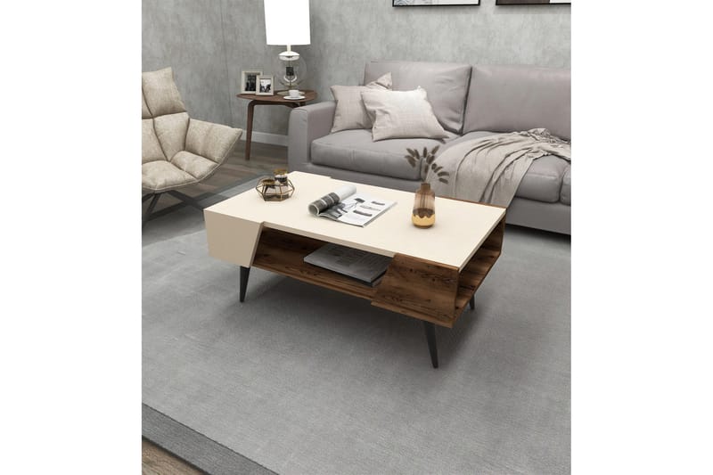 Rebelo Soffbord 90 cm - Beige/Ljusbrun - Möbler - Vardagsrum - Soffbord & vardagsrumsbord - Soffbord