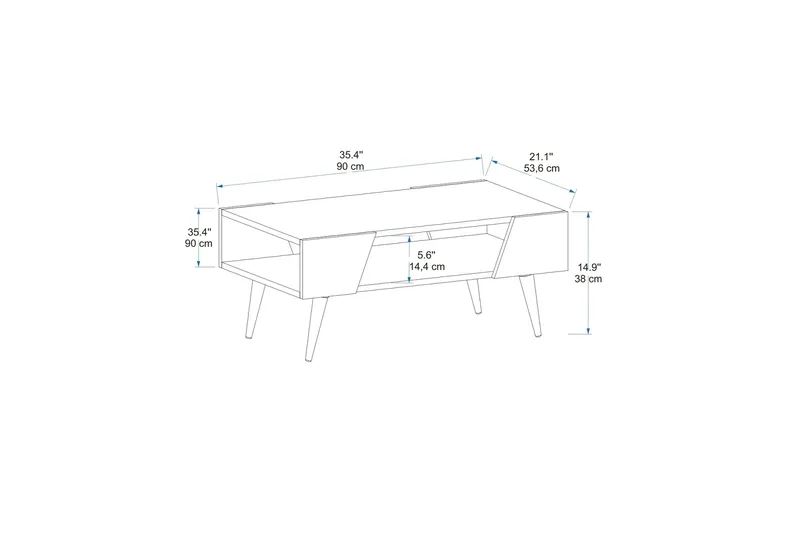 Rebelo Soffbord 90 cm - Beige/Ljusbrun - Möbler - Vardagsrum - Soffbord & vardagsrumsbord - Soffbord