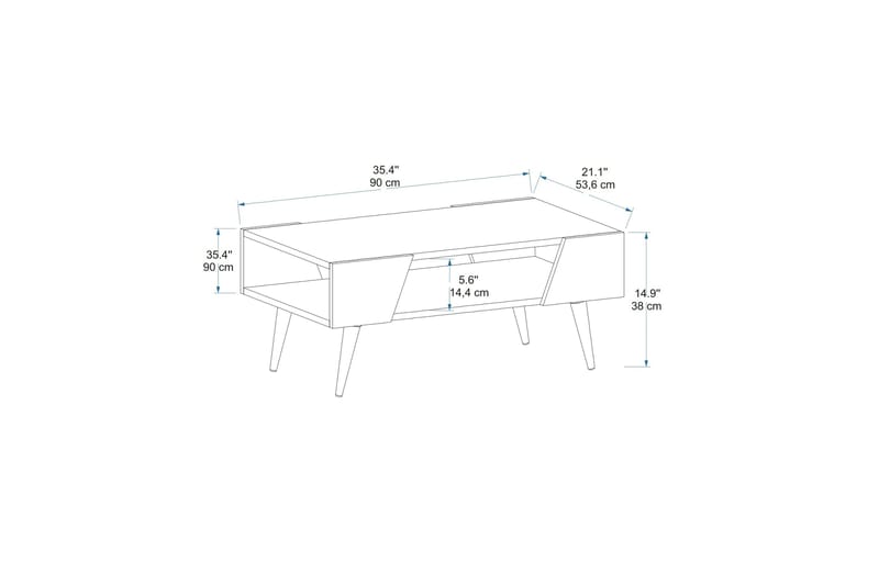 Rebelo Soffbord 90 cm - Beige/Ljusbrun - Möbler - Vardagsrum - Soffbord & vardagsrumsbord - Soffbord