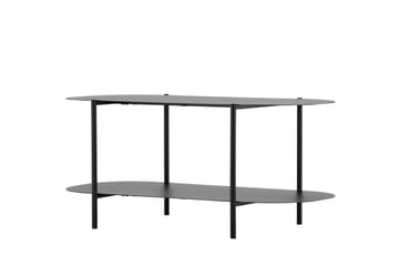 Recife 100 cm Ovalt Soffbord med Hyllor i Metall - Svart - Möbler - Vardagsrum - Soffbord & vardagsrumsbord - Soffbord