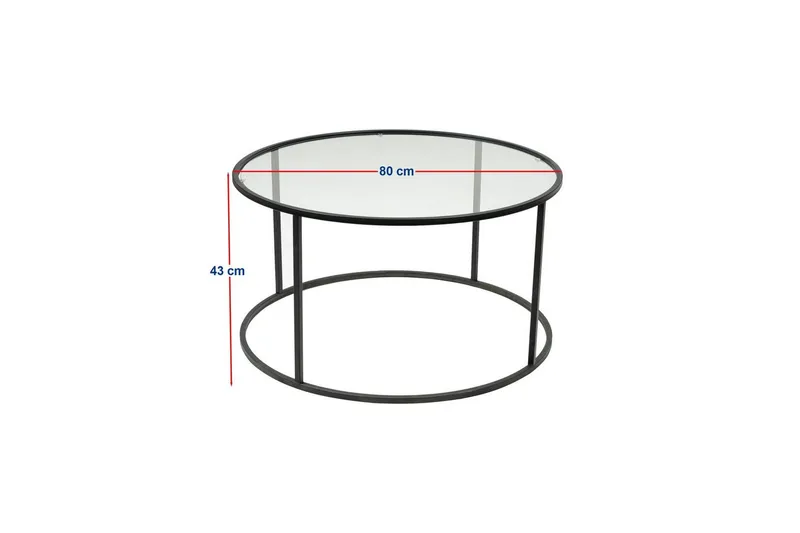 Retzow Soffbord 80 cm - Svart - Möbler - Vardagsrum - Soffbord & vardagsrumsbord - Soffbord