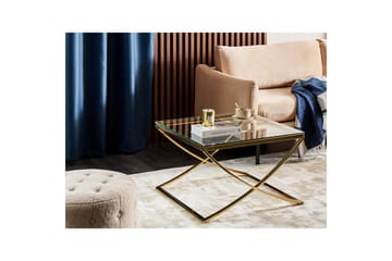 Ringgold Kvadratiskt Soffbord 70 cm i Glas med Metallunderrede - Klar - Möbler - Vardagsrum - Soffbord & vardagsrumsbord - Soffbord