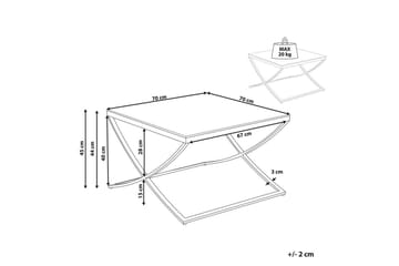Ringgold Kvadratiskt Soffbord 70 cm i Glas med Metallunderrede - Klar - Möbler - Vardagsrum - Soffbord & vardagsrumsbord - Soffbord