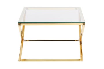 Ringgold Kvadratiskt Soffbord 70 cm i Glas med Metallunderrede - Klar - Möbler - Vardagsrum - Soffbord & vardagsrumsbord - Soffbord
