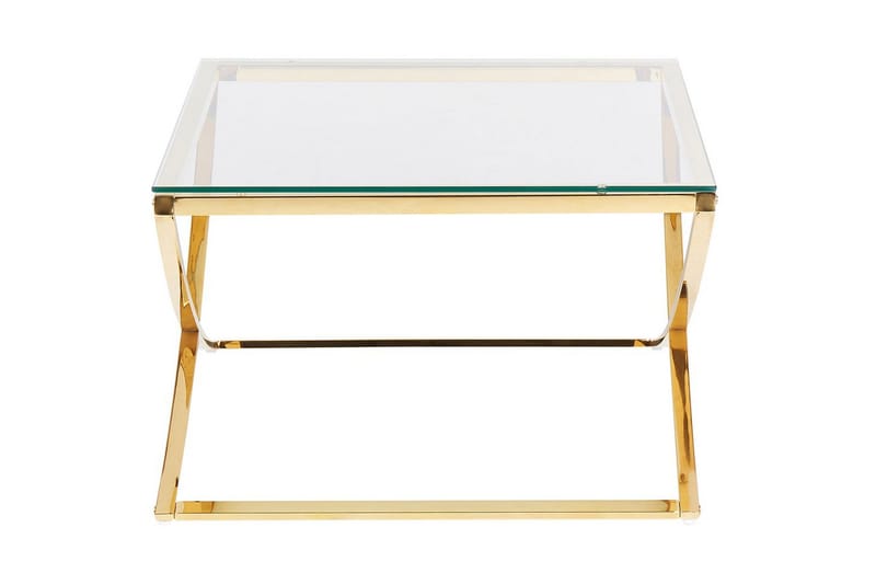 Ringgold Kvadratiskt Soffbord 70 cm i Glas med Metallunderrede - Klar - Möbler - Vardagsrum - Soffbord & vardagsrumsbord - Soffbord
