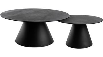 Romeo 59 cm Runt Soffbord i Keramik med Metallunderrede - Antracit - Möbler - Vardagsrum - Soffbord & vardagsrumsbord - Soffbord