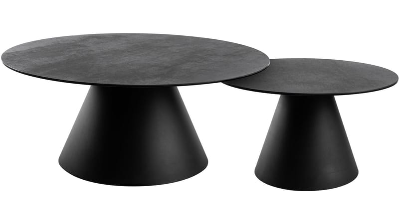 Romeo 59 cm Runt Soffbord i Keramik med Metallunderrede - Antracit - Möbler - Vardagsrum - Soffbord & vardagsrumsbord - Soffbord