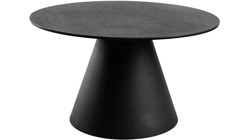 Romeo 59 cm Runt Soffbord i Keramik med Metallunderrede, Antracit