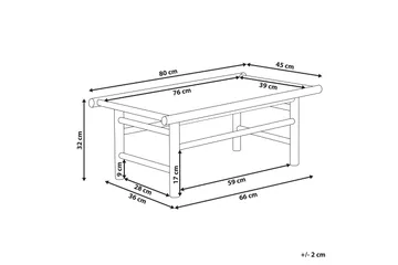 Rosthern Soffbord 80x45 cm - Ljusbrun - Utemöbler - Trädgårdsbord & Utebord - Soffbord utomhus & loungebord