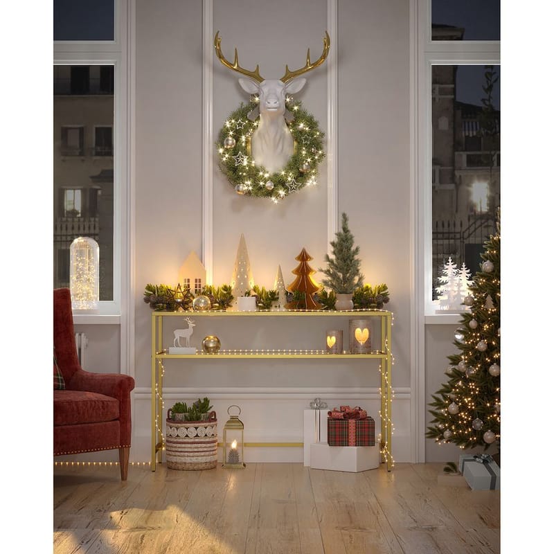 Rovena Byrå 90 cm - Guld och transparent - Möbler - Vardagsrum - Soffbord & vardagsrumsbord - Avlastningsbord & konsolbord