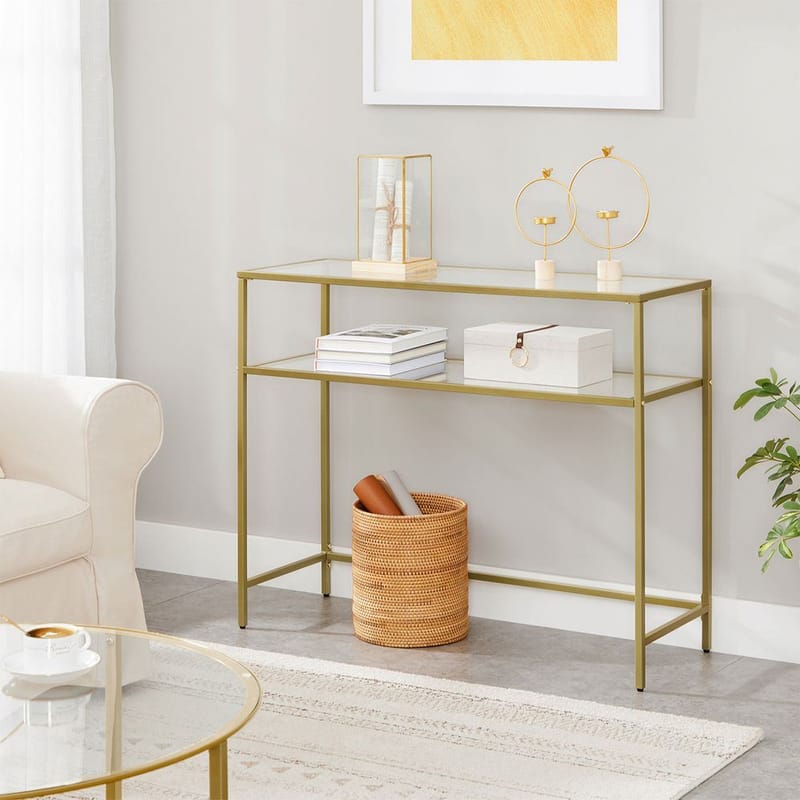 Rovena Byrå 90 cm - Guld/transparent - Möbler - Vardagsrum - Soffbord & vardagsrumsbord - Avlastningsbord & konsolbord