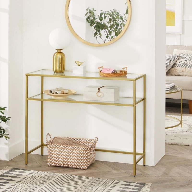 Rovena Byrå 90 cm - Guld/transparent - Möbler - Vardagsrum - Soffbord & vardagsrumsbord - Avlastningsbord & konsolbord