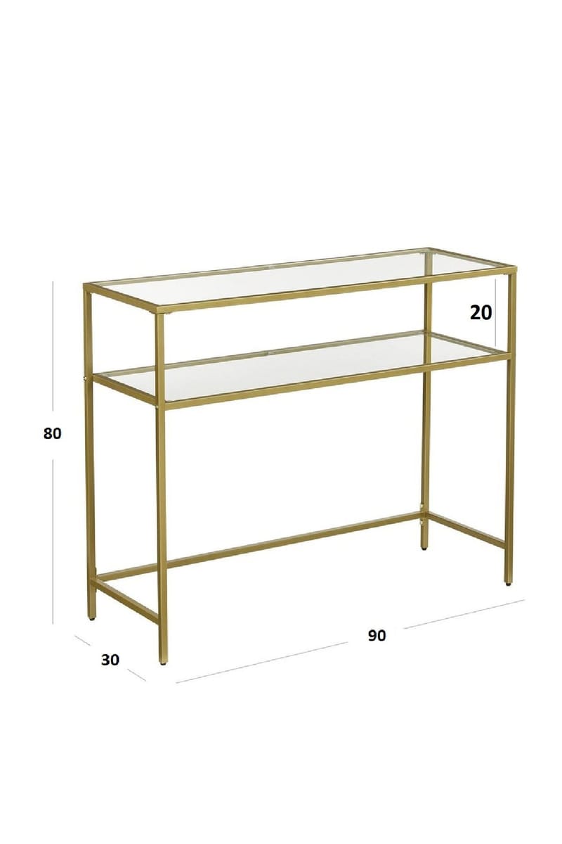 Rovena Byrå 90 cm - Guld/transparent - Möbler - Vardagsrum - Soffbord & vardagsrumsbord - Avlastningsbord & konsolbord