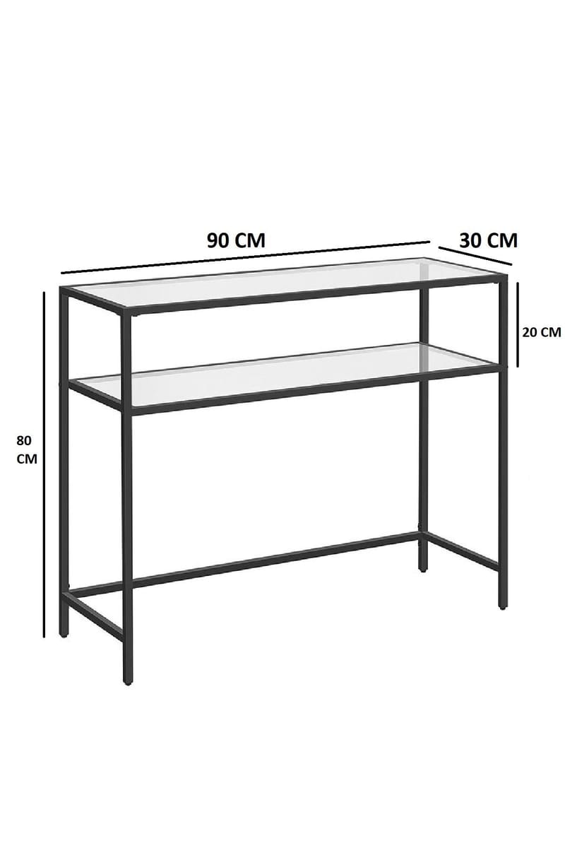 Rovena Byrå 90 cm - Svart och transparent - Möbler - Vardagsrum - Soffbord & vardagsrumsbord - Avlastningsbord & konsolbord