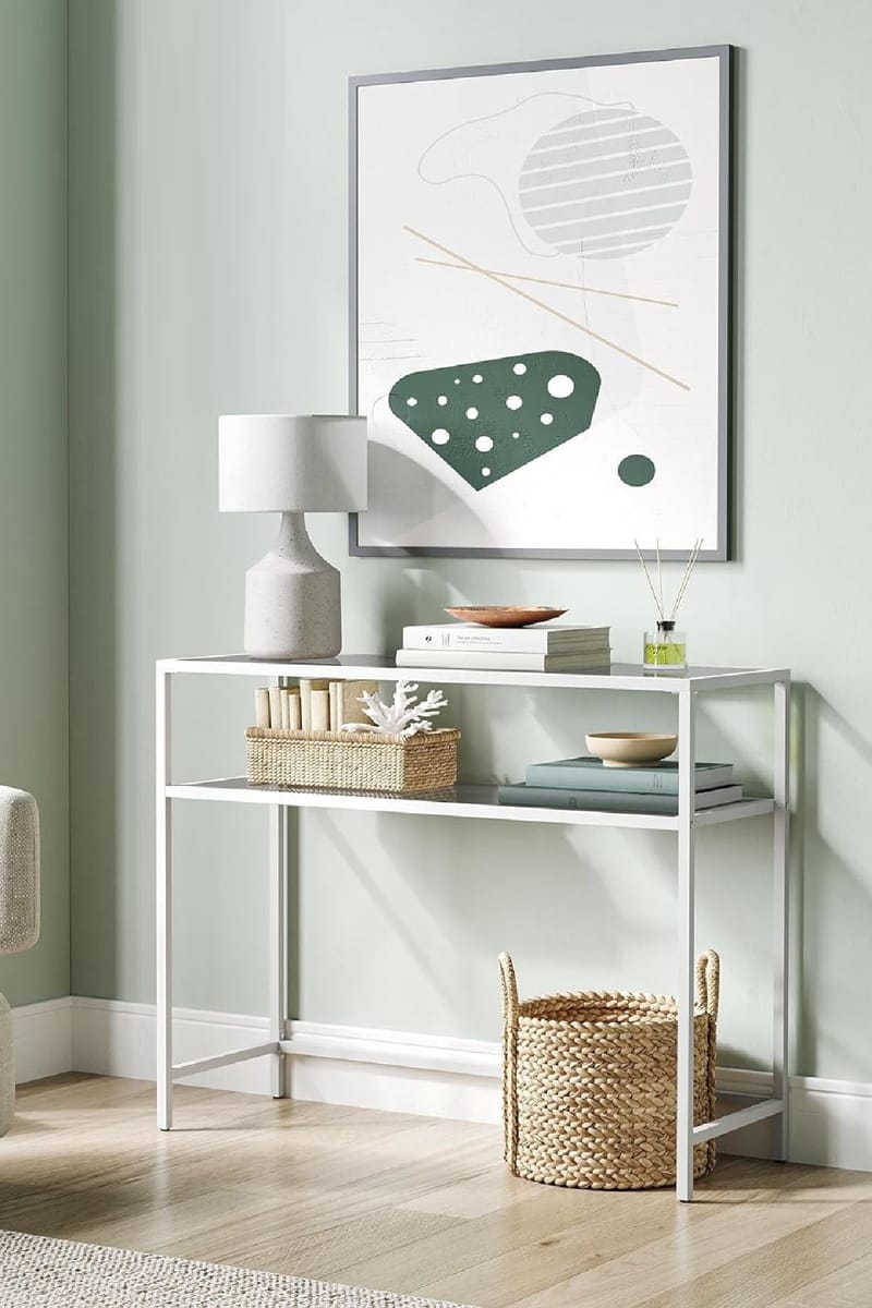 Rovena Byrå 90 cm - Vit och transparent - Möbler - Vardagsrum - Soffbord & vardagsrumsbord - Avlastningsbord & konsolbord