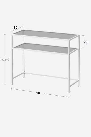 Rovena Byrå 90 cm - Vit och transparent - Möbler - Vardagsrum - Soffbord & vardagsrumsbord - Avlastningsbord & konsolbord