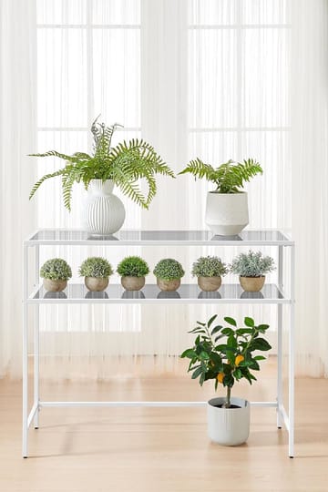 Rovena Byrå 90 cm - Vit och transparent - Möbler - Vardagsrum - Soffbord & vardagsrumsbord - Avlastningsbord & konsolbord